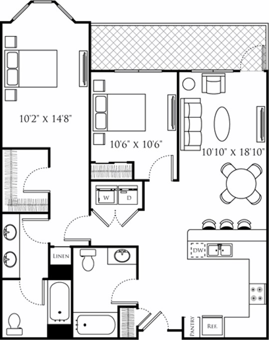 Floor plan layout diagram for B18